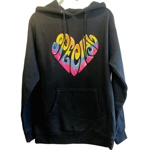 Lizzo Special Tour Black Oversized Hoodie - Sparkly Vinyl Imprint Concert Small